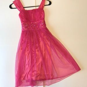 Beaded Formal bright pink girls dress